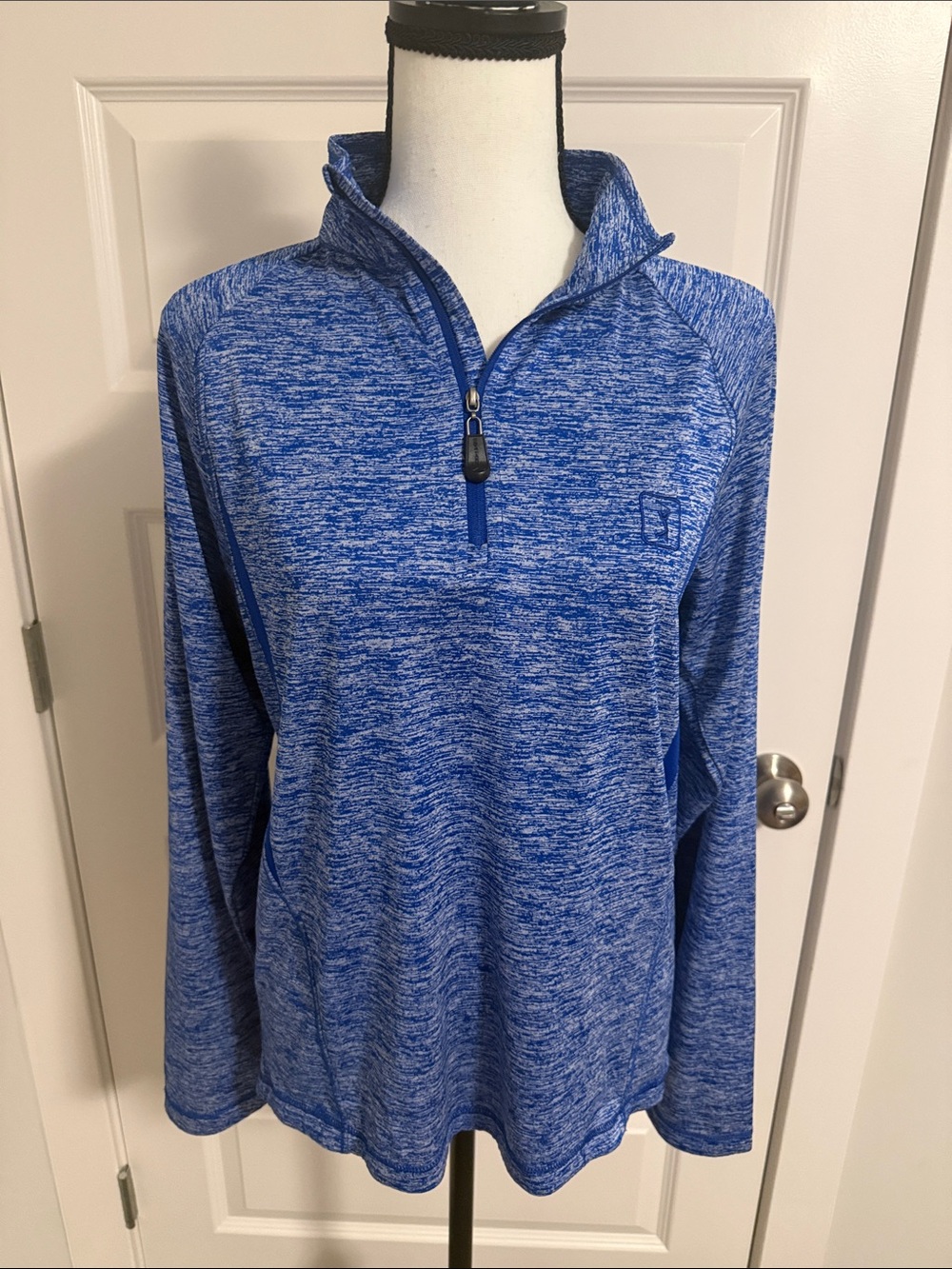 PGA Tour| Blue Heather Women’s Quarter-Zip Long Sleeve Pullover